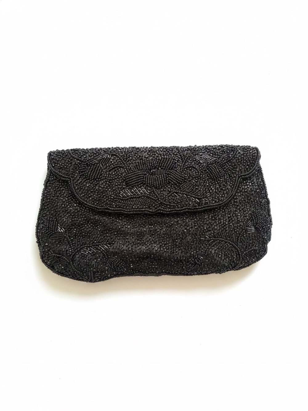 Magid Black Beaded Evening Clutch